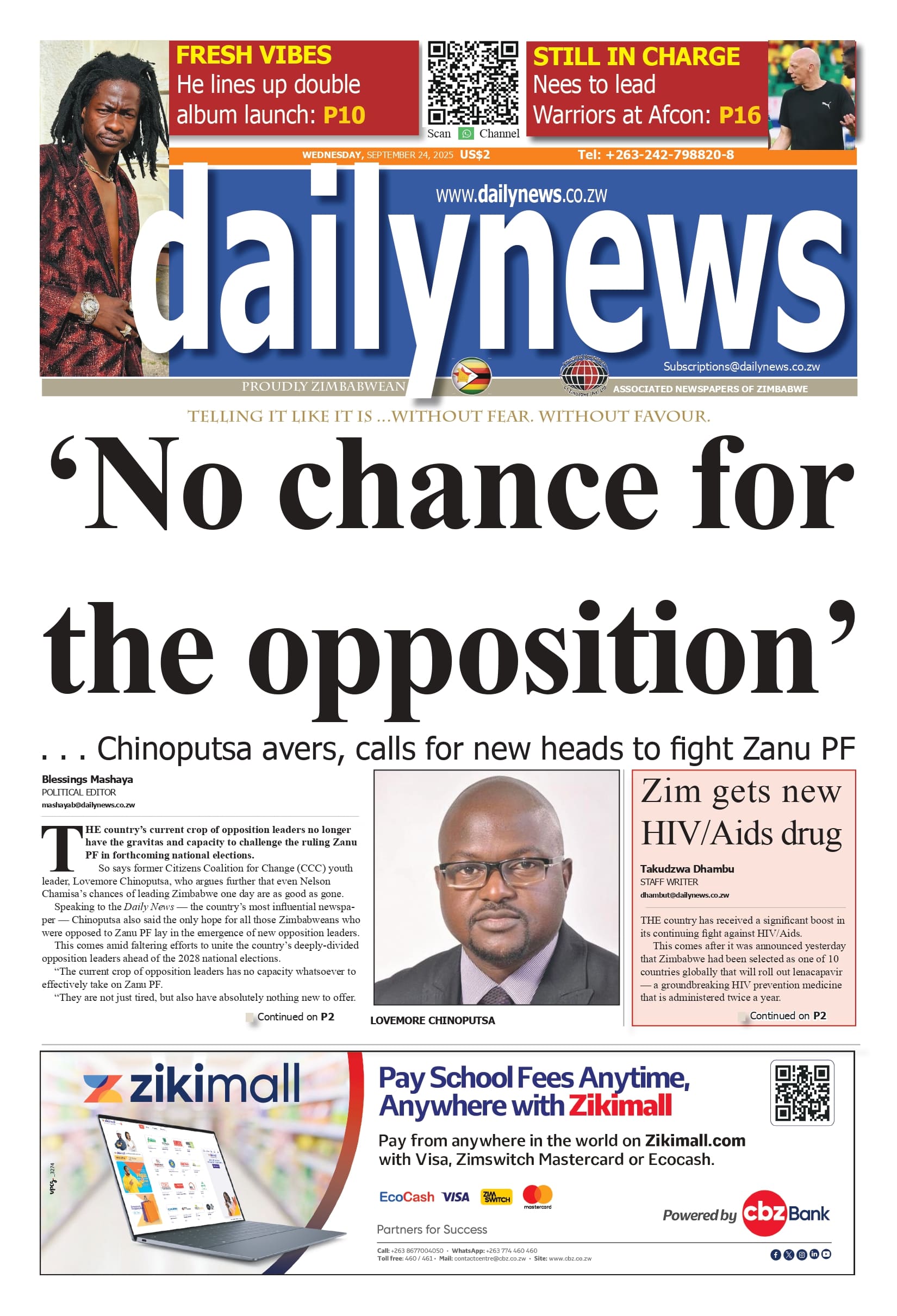 Wednesday 24 September 2025